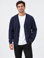 Men's V-Neck Button Knit Cardigan