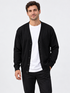 Men's V-Neck Button Knit Cardigan