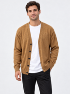 Men's V-Neck Button Knit Cardigan