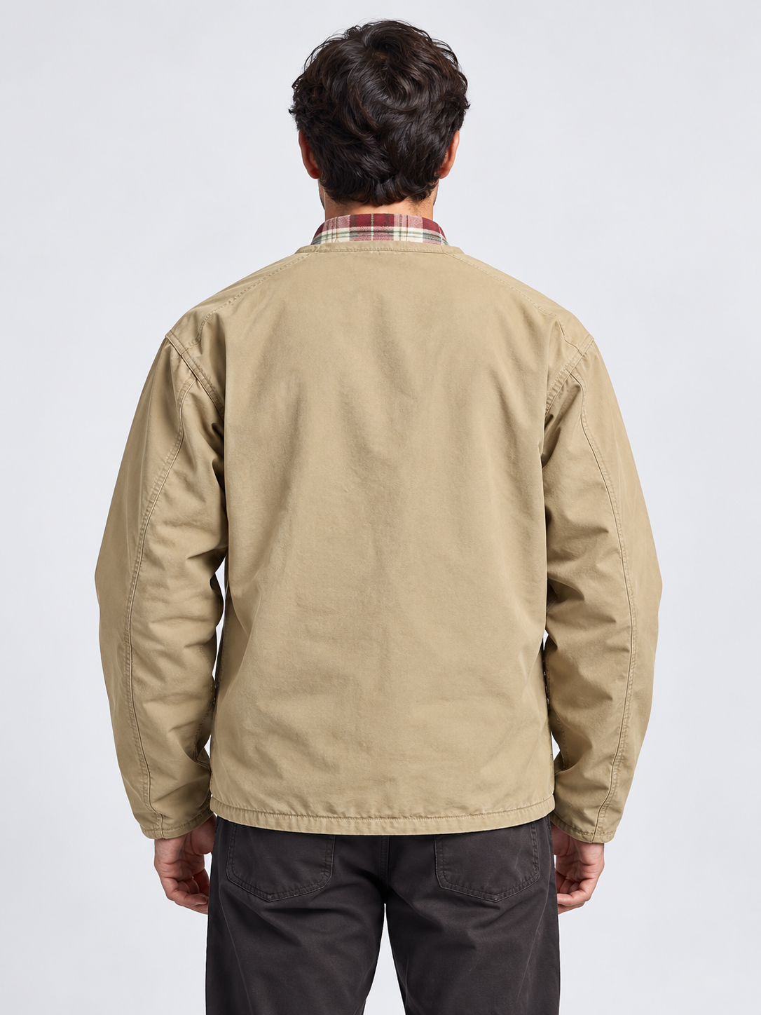 Men's V-Neck Open-Front Cardigan Coat with Long Sleeves
