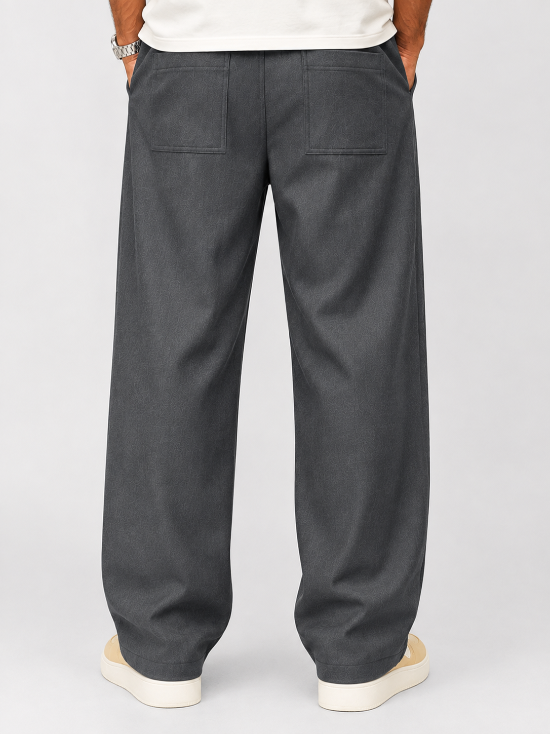 Men’s Wide-Leg Trousers with Drawstring Waist