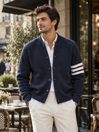 Men's Zip-Up Fine Knit Cardigan