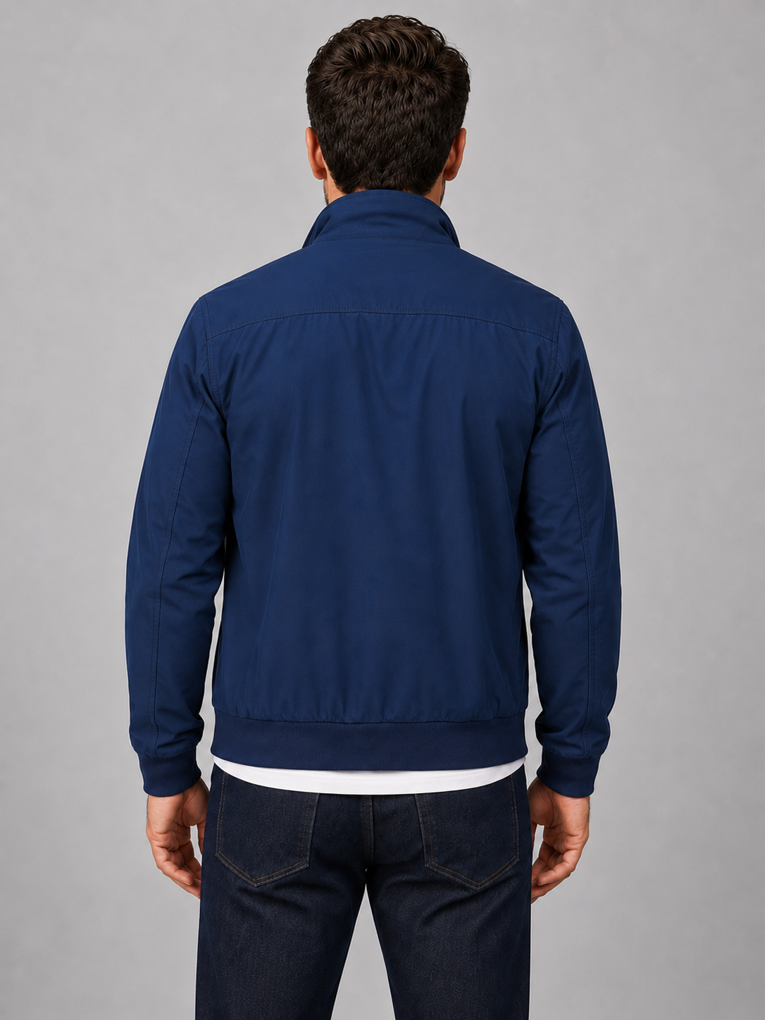 Men’s Zip-Up Jacket with Stand Collar