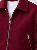 Men's Zip-Up Long-Sleeve Casual Jacket with Side Pockets
