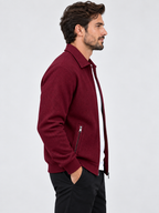 Men's Zip-Up Long-Sleeve Casual Jacket with Side Pockets