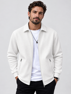Men's Zip-Up Long-Sleeve Casual Jacket with Side Pockets