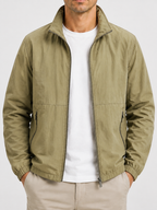 Men’s Zip-Up Windbreaker with Stand Collar