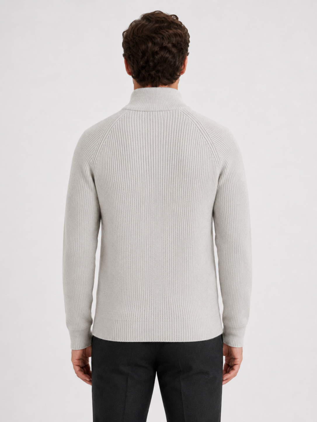 Men’s Zip Cardigan with Stand Collar