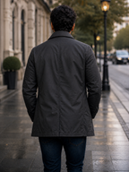 Men’s Button-Front Coat with Point Collar