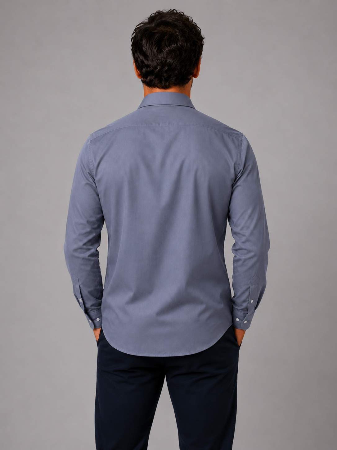 Men’s Button-Front Shirt with Long Sleeves
