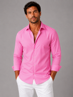 Men’s Button-Front Shirt with Long Sleeves