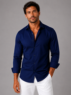 Men’s Button-Front Shirt with Long Sleeves