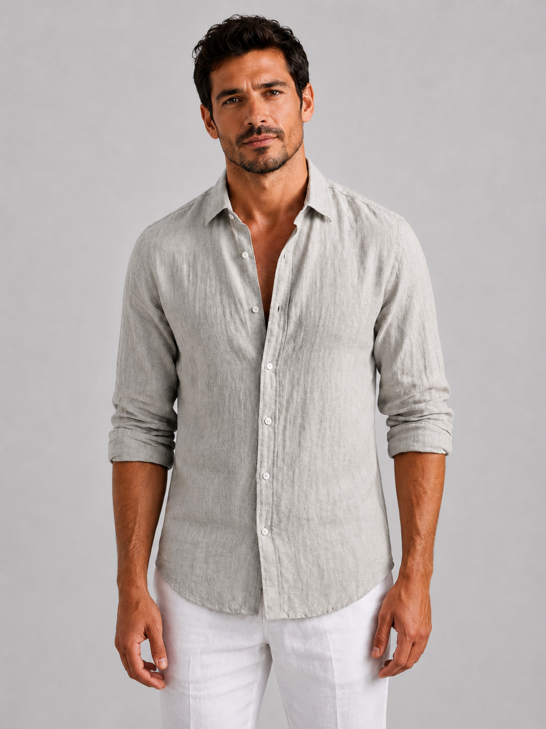 Men’s Button-Up Shirt with Long Sleeves