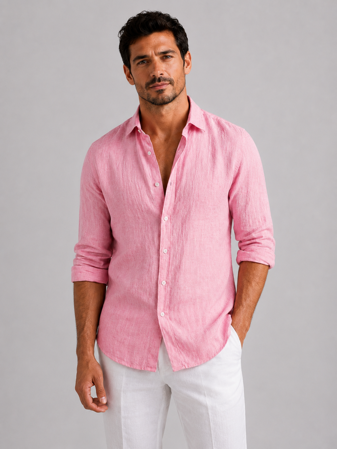 Men’s Button-Up Shirt with Long Sleeves