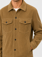 Men’s Button Front Shirt Jacket with Chest Pockets