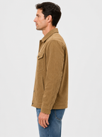 Men’s Button Front Shirt Jacket with Chest Pockets