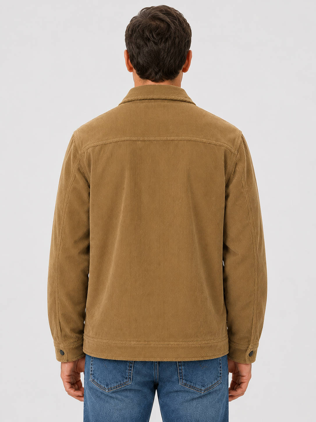 Men’s Button Front Shirt Jacket with Chest Pockets