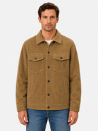 Men’s Button Front Shirt Jacket with Chest Pockets