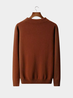 Men’s Buttonless Polo Collar Knit Jumper with Long Sleeves
