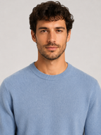 Men’s Crew Neck Knit Jumper with Ribbed Trim
