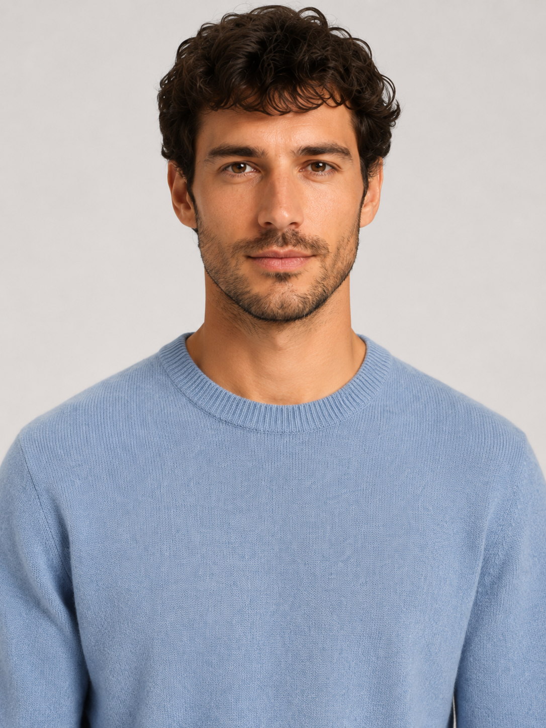 Men’s Crew Neck Knit Jumper with Ribbed Trim