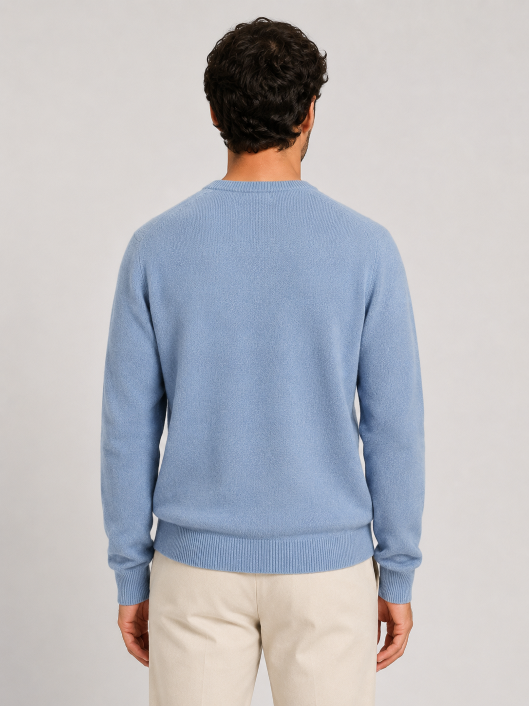 Men’s Crew Neck Knit Jumper with Ribbed Trim