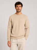 Men’s Crew Neck Knit Jumper with Ribbed Trim