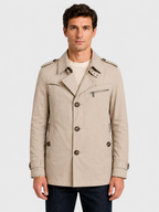 Men’s Double Breasted Trench Coat with Epaulettes