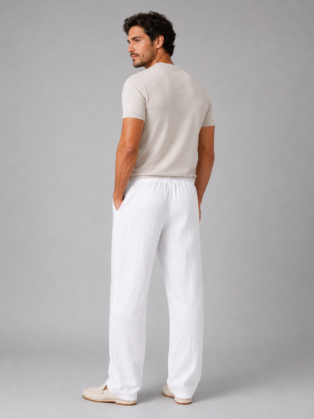 Men’s Drawstring Trousers with Straight-Leg Fit
