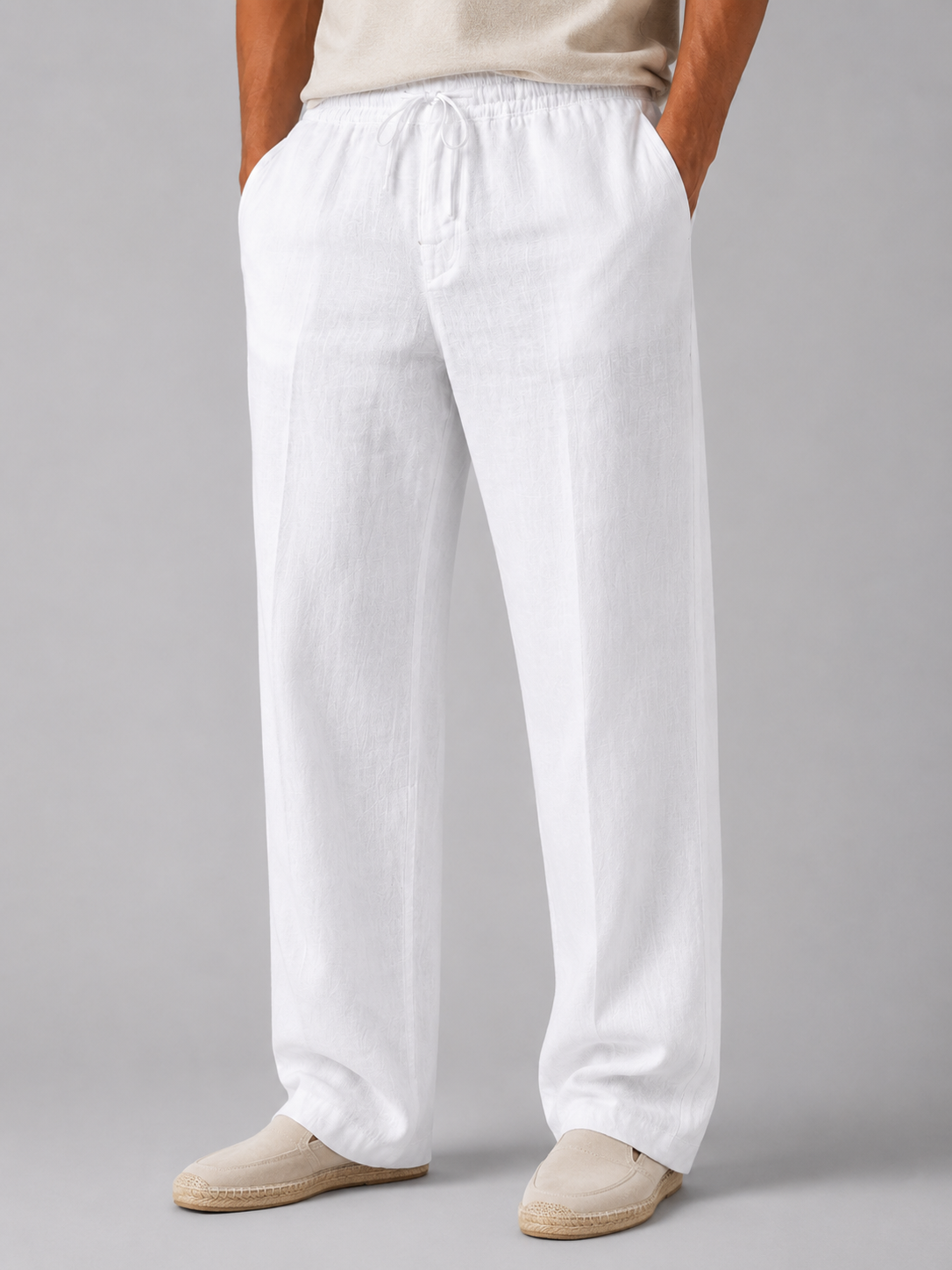 Men’s Drawstring Trousers with Straight-Leg Fit