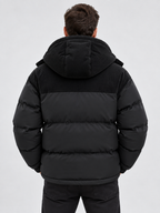 Men's Hooded Full-Zip Jacket with Lined Interior and Side Pockets