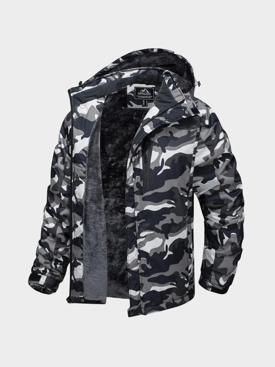 Men’s Hooded Parka Jacket with Textured Lining