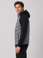 Men’s Hooded Puffer Jacket with Quilted Front Panel