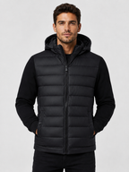Men’s Hybrid Puffer Jacket with Hood and Full Zip
