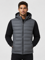 Men’s Hybrid Puffer Jacket with Hood and Full Zip