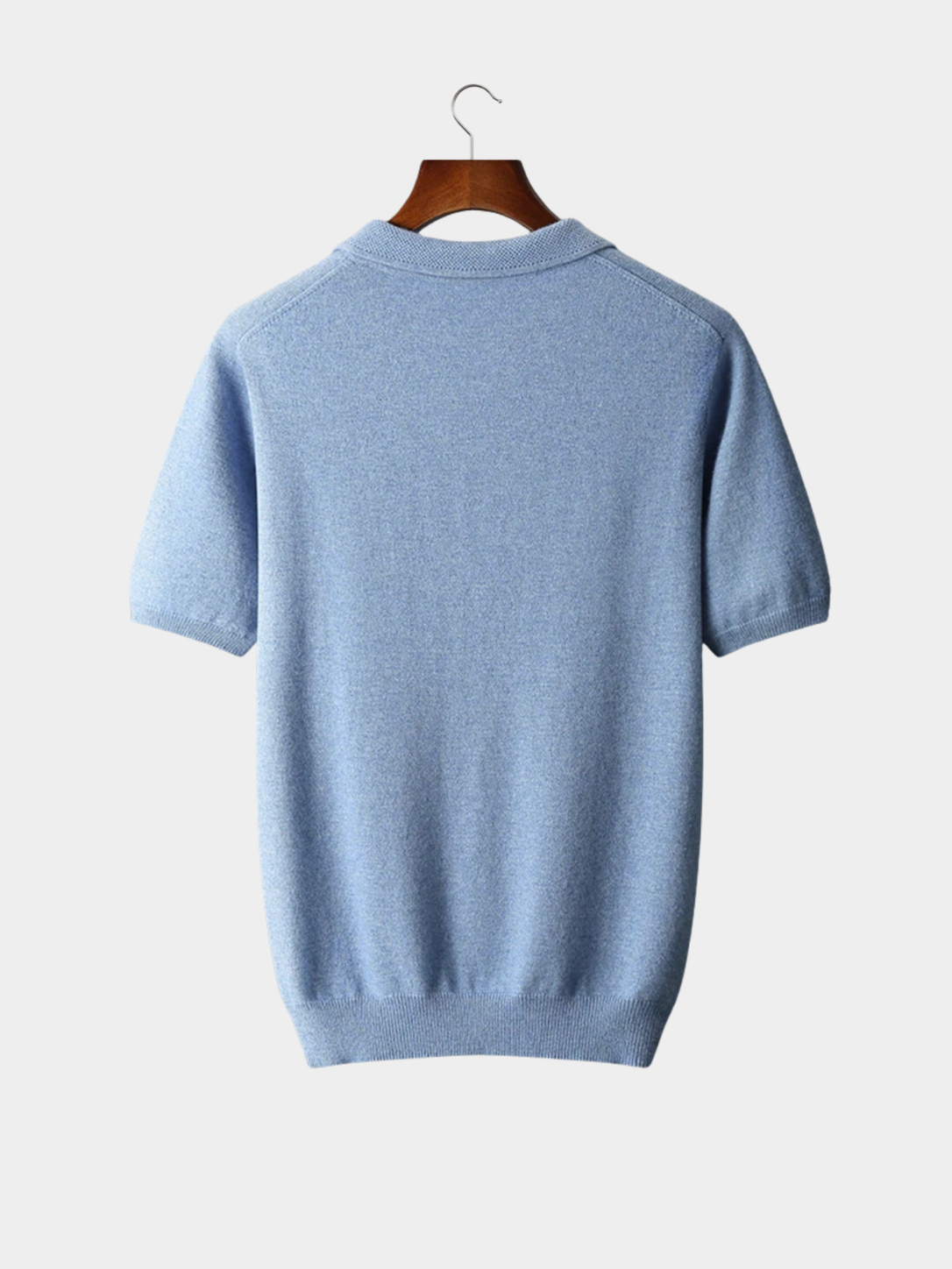 Men’s Knit Polo Shirt with Button Placket and Short Sleeves