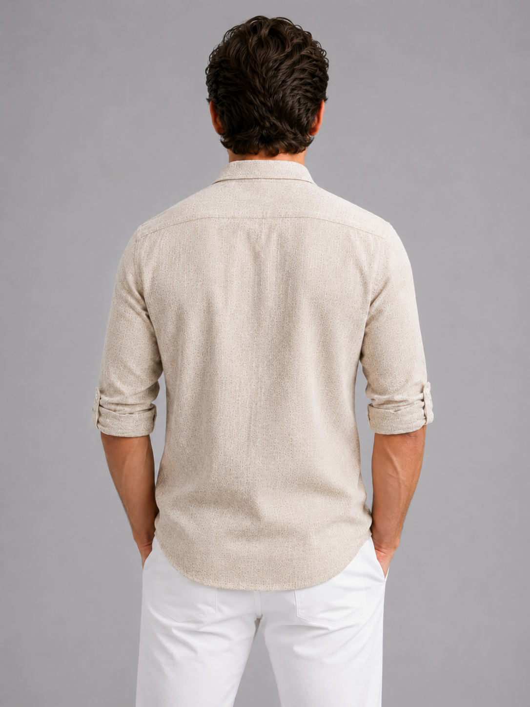 Men’s Long Sleeve Shirt with Open Collar
