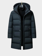 Men’s Longline Puffer Coat with Hood
