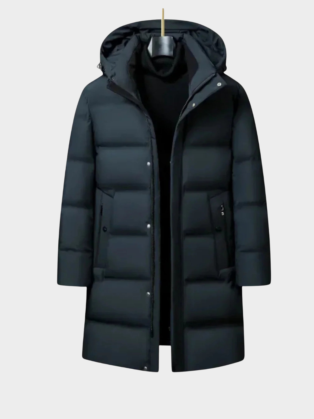Men’s Longline Puffer Coat with Hood
