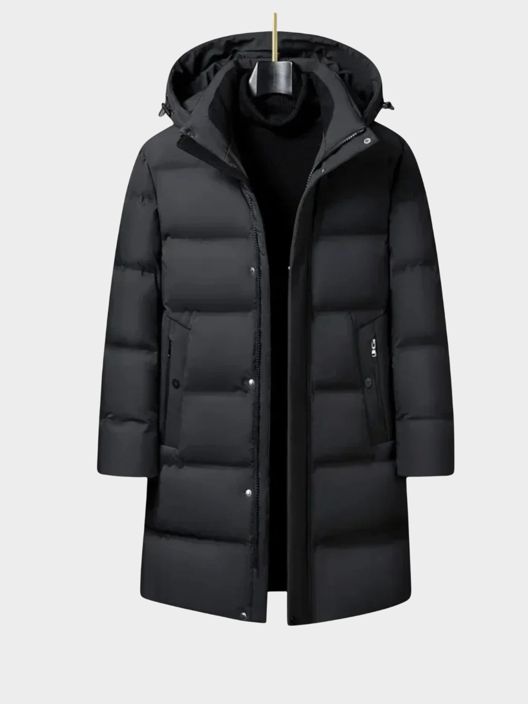 Men’s Longline Puffer Coat with Hood