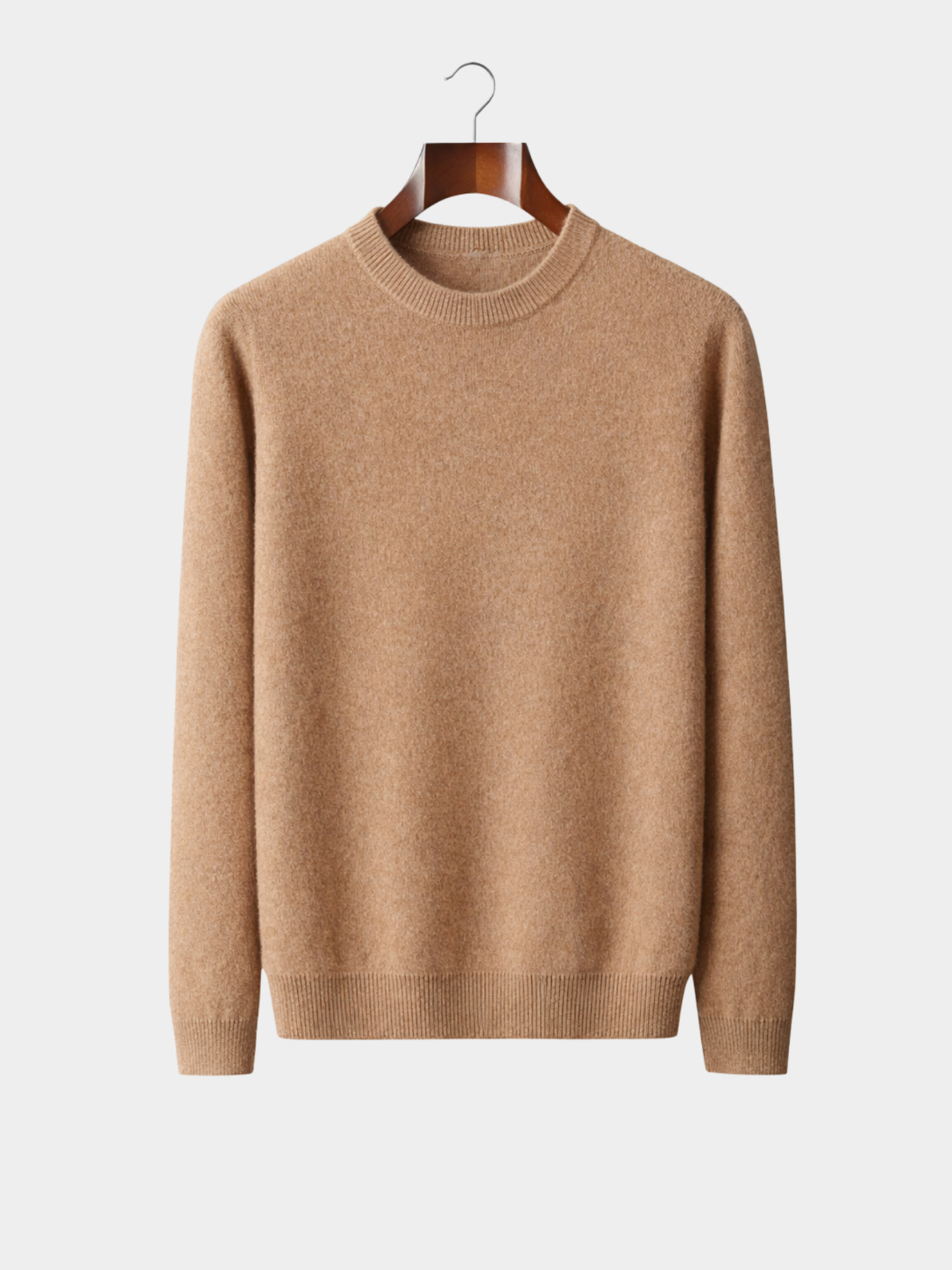 Men’s Mock Neck Knit Jumper with Ribbed Trim