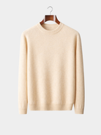 Men’s Mock Neck Knit Jumper with Ribbed Trim