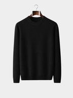 Men’s Mock Neck Knit Jumper with Ribbed Trim