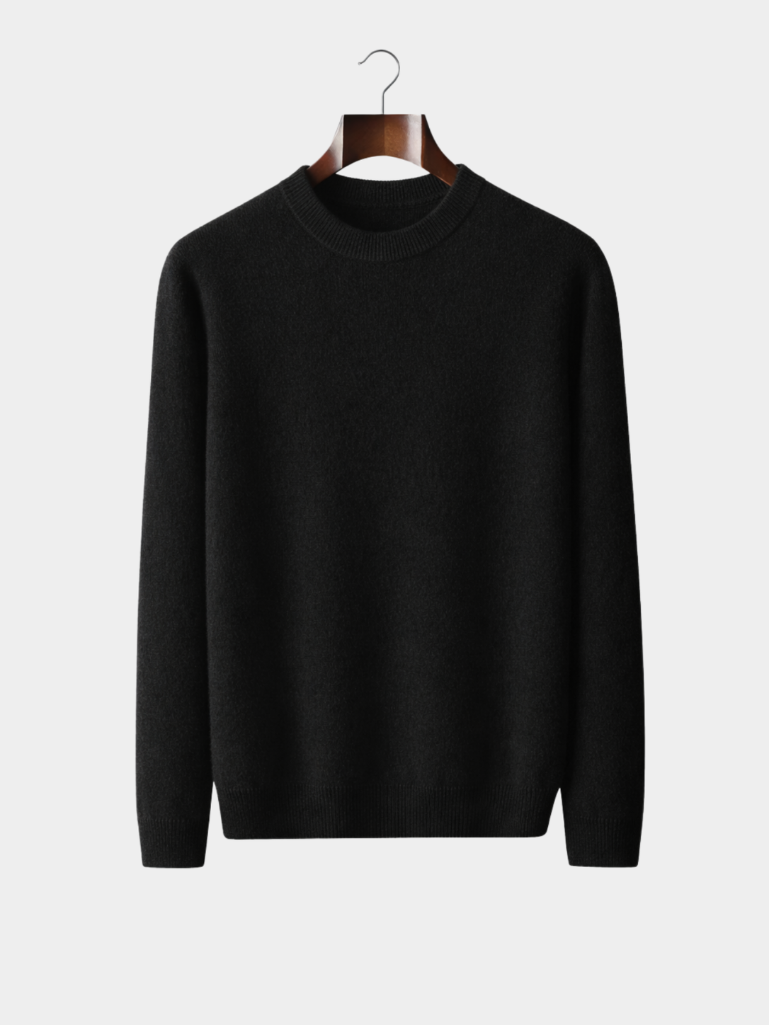 Men’s Mock Neck Knit Jumper with Ribbed Trim