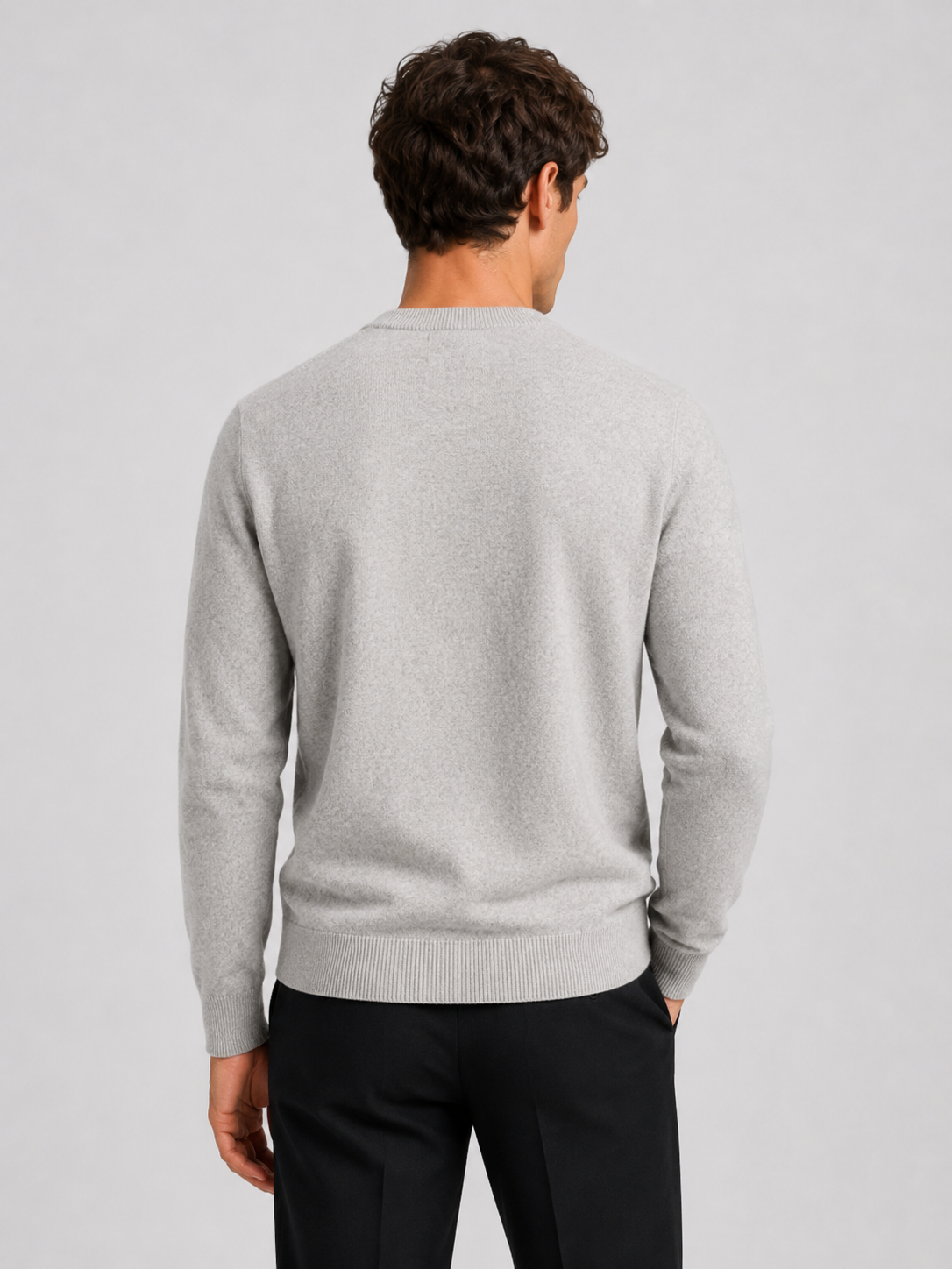 Men’s Mock Neck Knit Jumper with Ribbed Trim