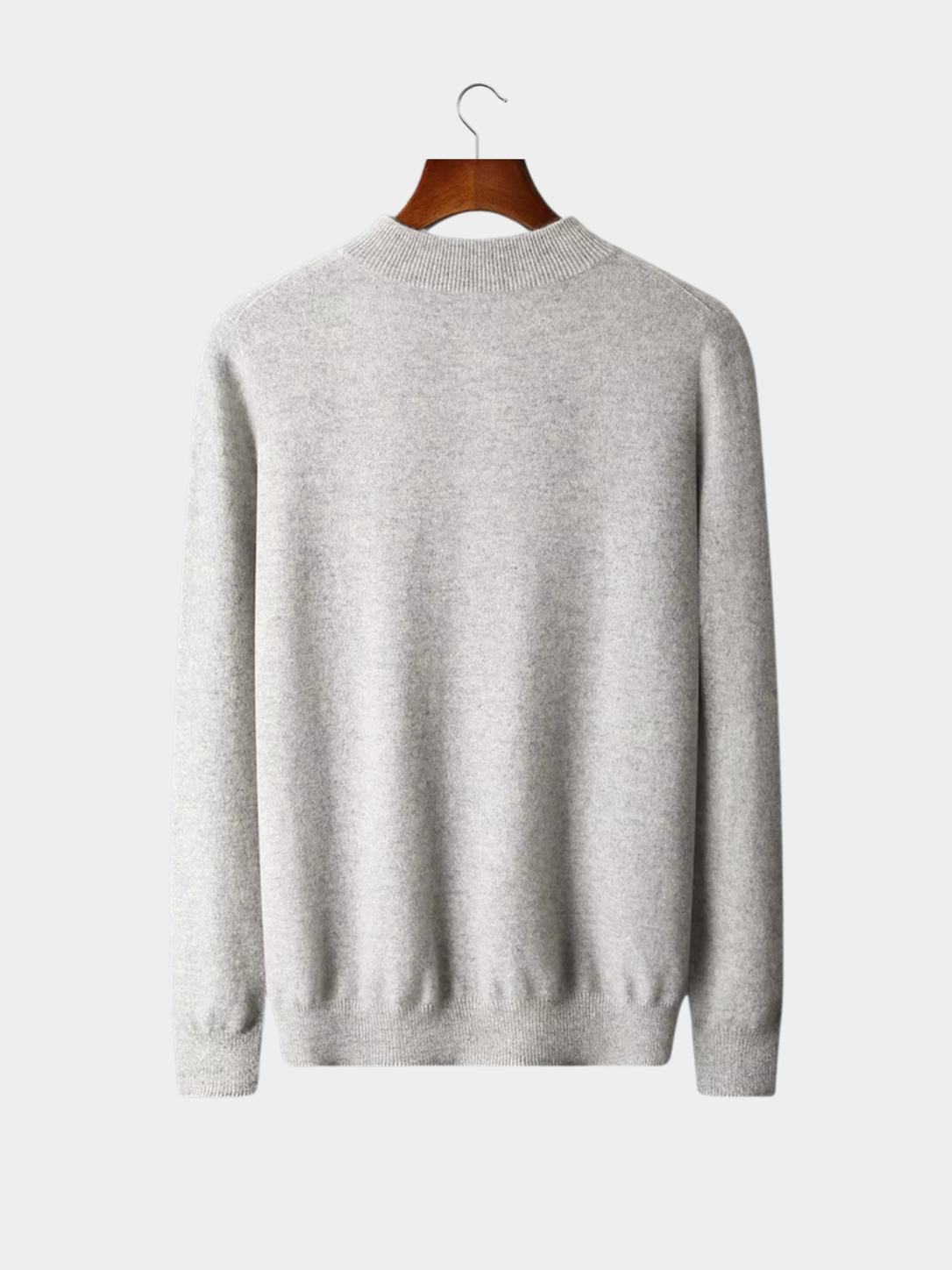 Men’s Mock Neck Knit Jumper with Ribbed Trim