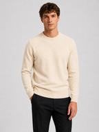 Men’s Mock Neck Knit Jumper with Ribbed Trim