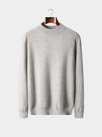 Men’s Mock Neck Knit Jumper with Ribbed Trim