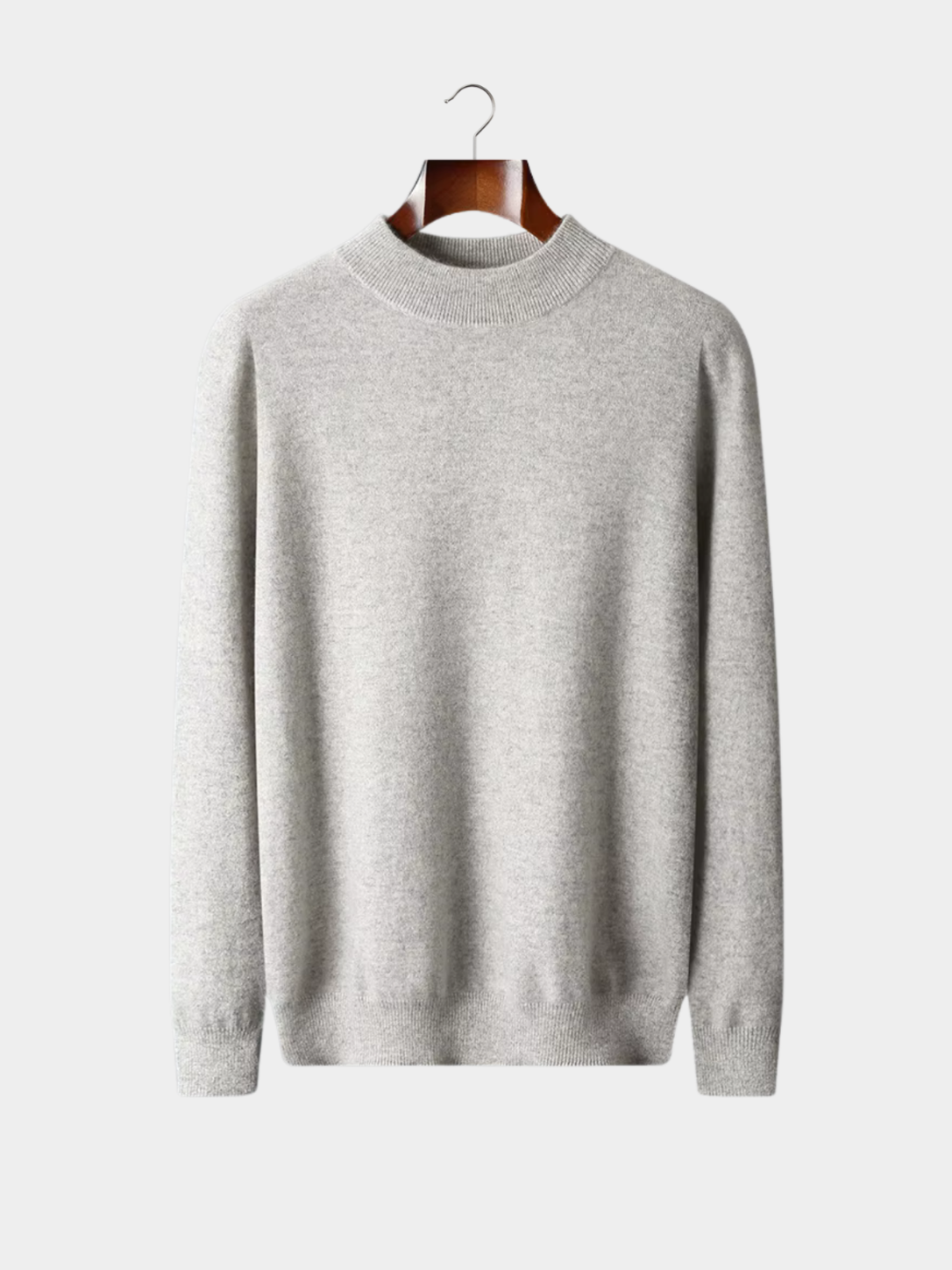 Men’s Mock Neck Knit Jumper with Ribbed Trim