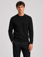Men’s Mock Neck Knit Jumper with Ribbed Trim